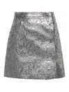Msgm Jacquard Mini Skirt In Silver