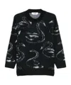 Msgm Patterned-jacquard Sweater In Black