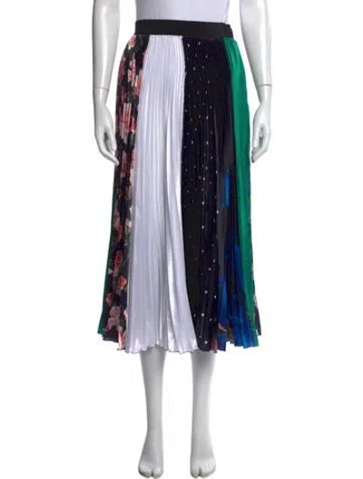 Pre-owned Msgm Patterned Midi Length Skirt In Black