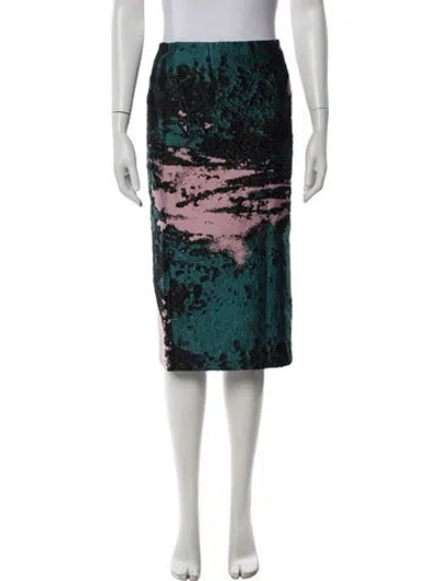 Pre-owned Msgm Patterned Midi Length Skirt In Neutrals