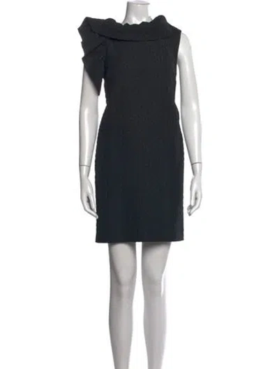 Pre-owned Msgm Patterned Mini Dress In Black