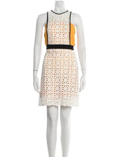 Pre-owned Msgm Patterned Mini Dress In Neutrals
