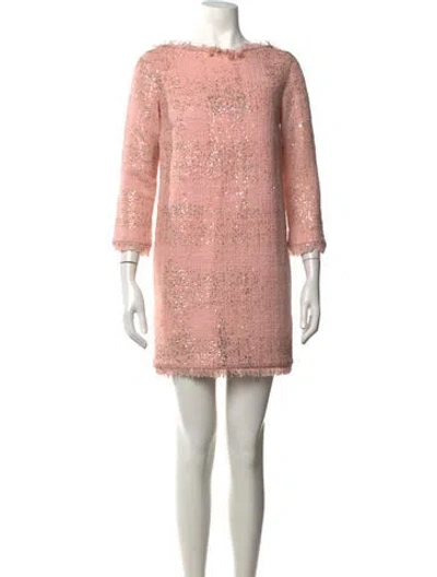 Pre-owned Msgm Patterned Mini Dress In Pink