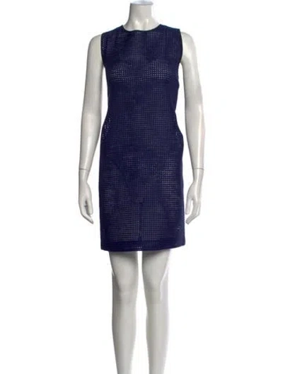 Pre-owned Msgm Patterned Mini Dress W/ Tags In Blue