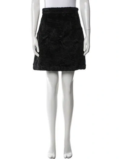 Pre-owned Msgm Patterned Mini Skirt In Black