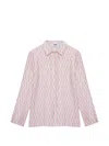 Msgm Patterned Pleated Shirt In Pink