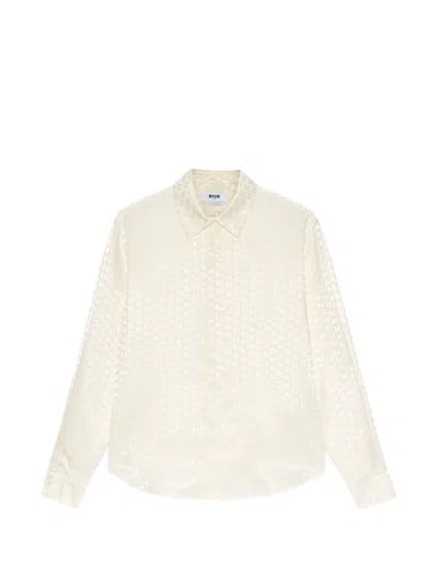 Msgm Patterned Shirt In Neutral