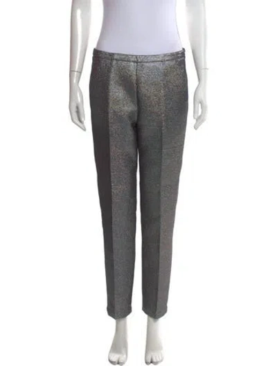 Pre-owned Msgm Patterned Straight Leg Pants In Silver