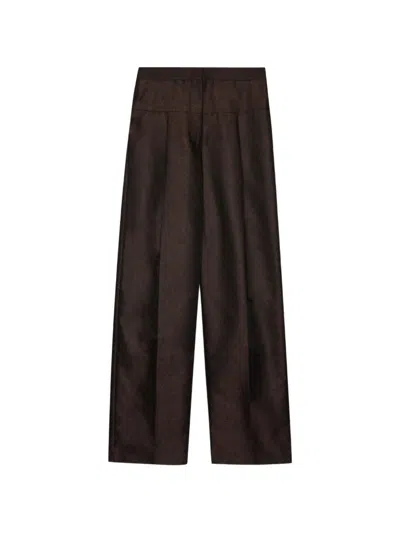 Msgm Patterned Trousers In Brown