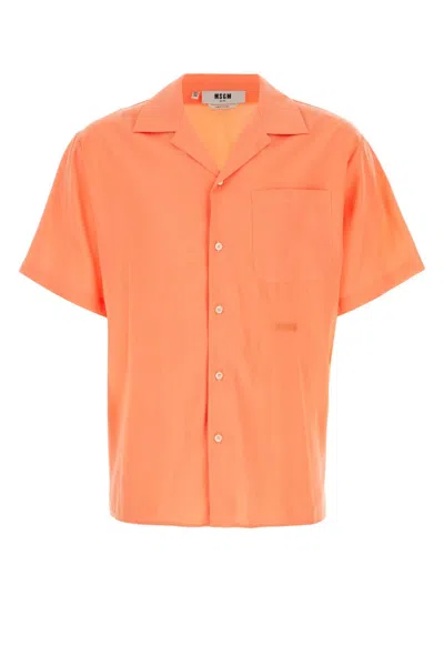 Msgm Peach Viscose Blend Shirt