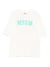 Msgm Pearl-embellished Logo T-shirt In White