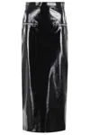Msgm Pencil Skirt With Glossy Patent Effect In Black