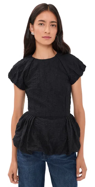 Msgm Peplum Blouse Black