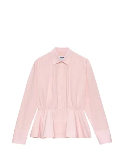 Msgm Peplum Shirt In Pink