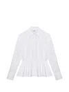 Msgm Peplum Shirt In White