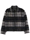 Msgm Cozy Plaid Long Sleeve Jacket In Black