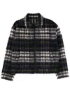 Msgm Check-pattern Zip-up Jacket In Black