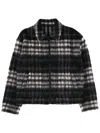 Msgm Check-pattern Zip-up Jacket In Red