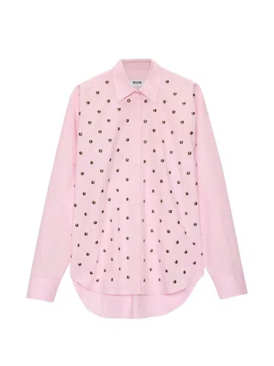 Msgm 장식 셔츠 In Pink
