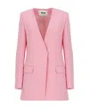 Msgm Single-breasted Jacket In Pink
