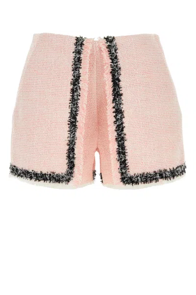 MSGM PINK BOUCLÃ© SHORTS