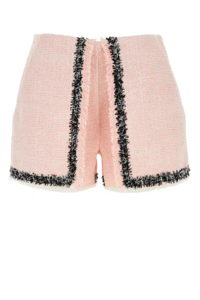 MSGM MSGM PINK BOUCLÃ© SHORTS