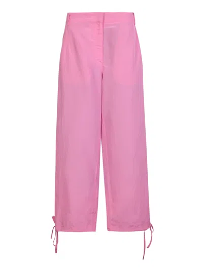 Msgm Synthetic Fibers Trousers In Pink