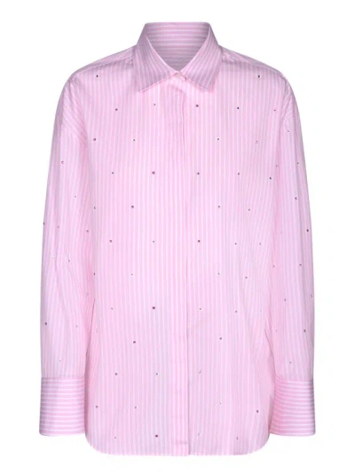 Msgm Pink Cotton Shirt In Purple