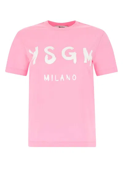Msgm Pink Cotton T-shirt