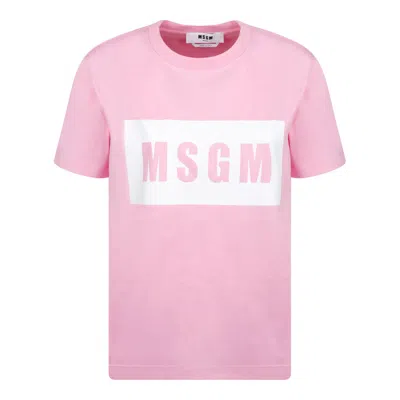 Msgm Pink Cotton T-shirts And Polos