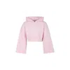 Msgm Pink Crop Sweatshirt For Girl With Logo In Pink