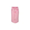 Msgm Pink Denim Skirt For Girl In Pink
