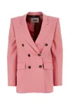 Msgm Notch Lapels Stretch Blazer In Pink