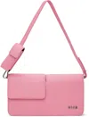 Msgm Pink Double Flap Baguette Bag In 13 Pink