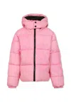 Msgm Pink Down Jacket For Girl With Logo In Pink