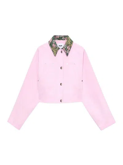 Msgm Pink Jacket In Nude
