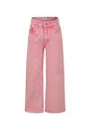 Msgm Pink Jeans For Girl With Rhinestones In Pink