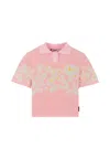 Msgm Pink Polo Shirt For Girl With Logo In Pink