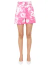 Msgm Pink Printed Shorts In Pink