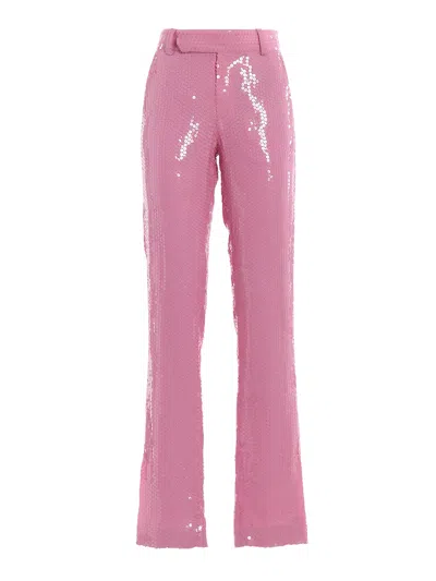 Msgm Pink Sequined Trousers