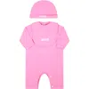 MSGM PINK SET FOR BABYGIRL WITH LOGO