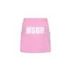 Msgm Pink Skirt For Girl With Logo In Pink