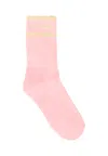 Msgm Logo-embroidered Socks In Pink