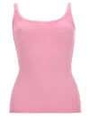 Msgm Tank Top In Viscosa In Pink