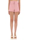 Msgm Pink Solid Shorts In Pink