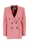 Msgm Notch Lapels Stretch Blazer In Pink
