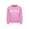 Msgm Logo-print Cotton Sweatshirt In Pink