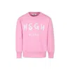 Msgm Logo-print Cotton Sweatshirt In Pink