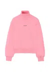 Msgm Pink Sweatshirt For Girl With Logo In Neutral