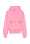 Msgm Pink Sweatshirt For Girl With Studs In Pink